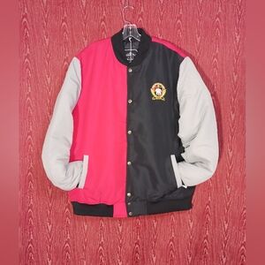 BORNFLY Black/Red Snap Closure BomberJacket Unisex Size XXL